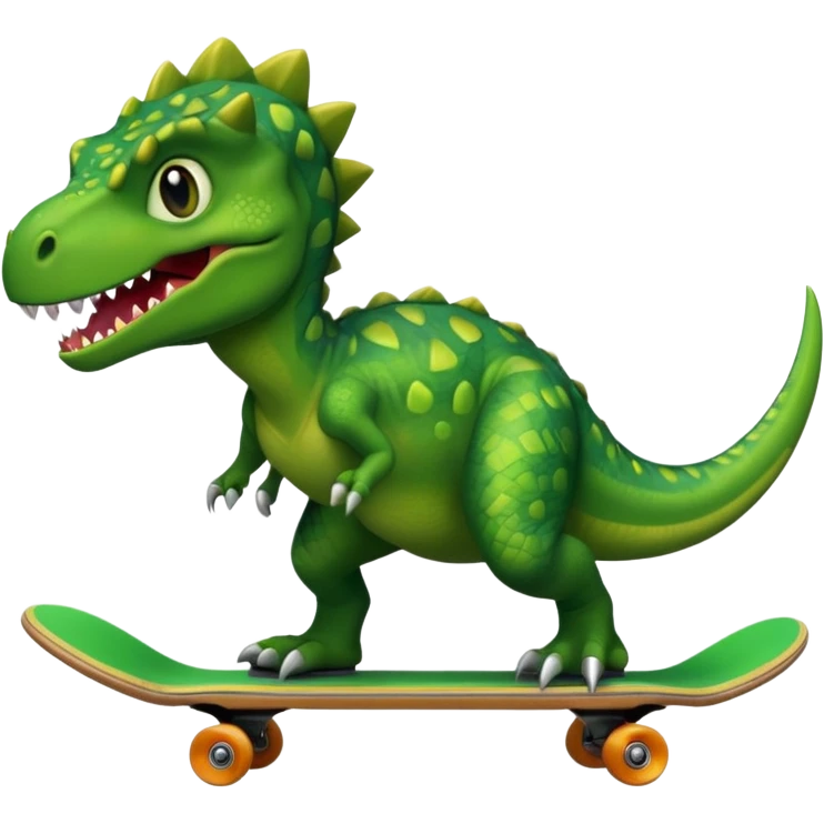 Dinosaur on a skateboard emoji