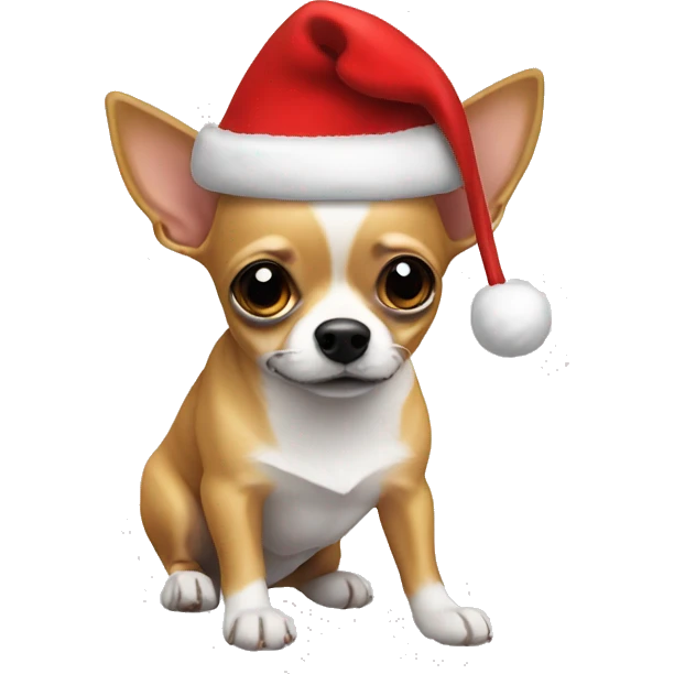 Chihuahua Santa hat emoji