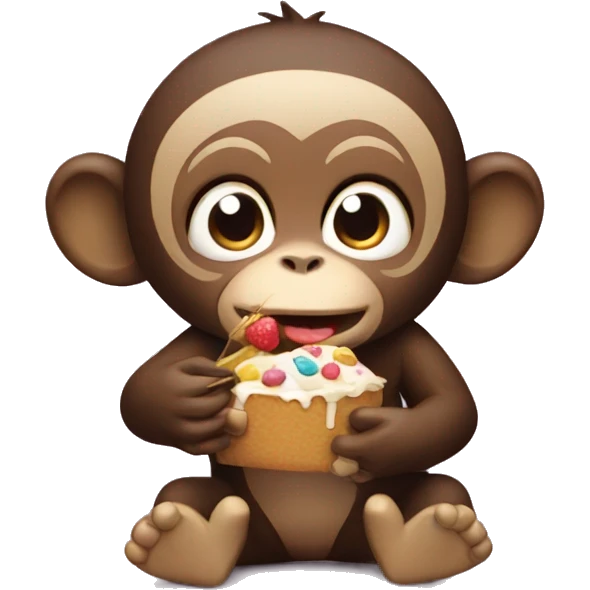 Monkey is eating a sweet emoji