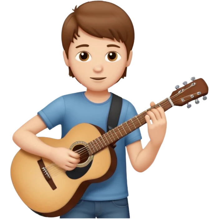 brown haired white boy playing guitar emoji