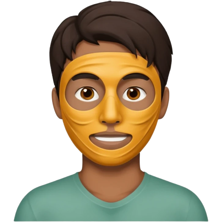 man with clay face mask emoji