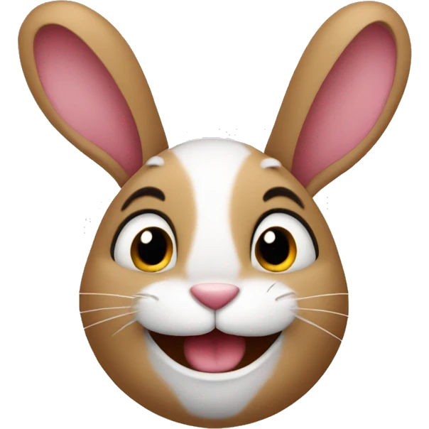 rabbit with hearts smiling emoji