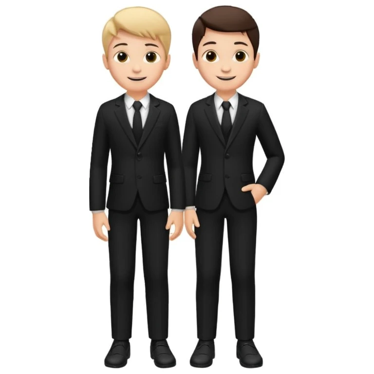 Maktab yonida kulib turgan qora kostyum shim kiygan bola rasmini chiqarib ber emoji