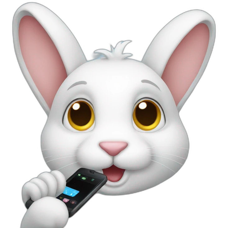 rabbit with phone emoji