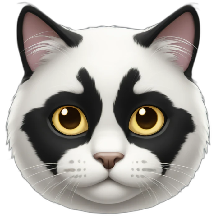 Black white cat emoji