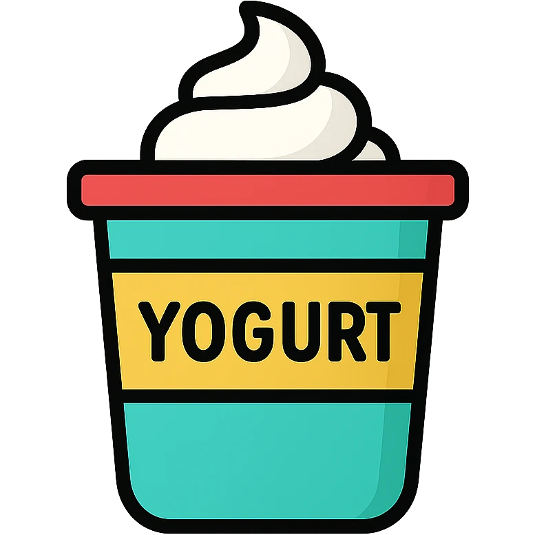 a tub of yoghurt, clean and simple, modern icon style emoji