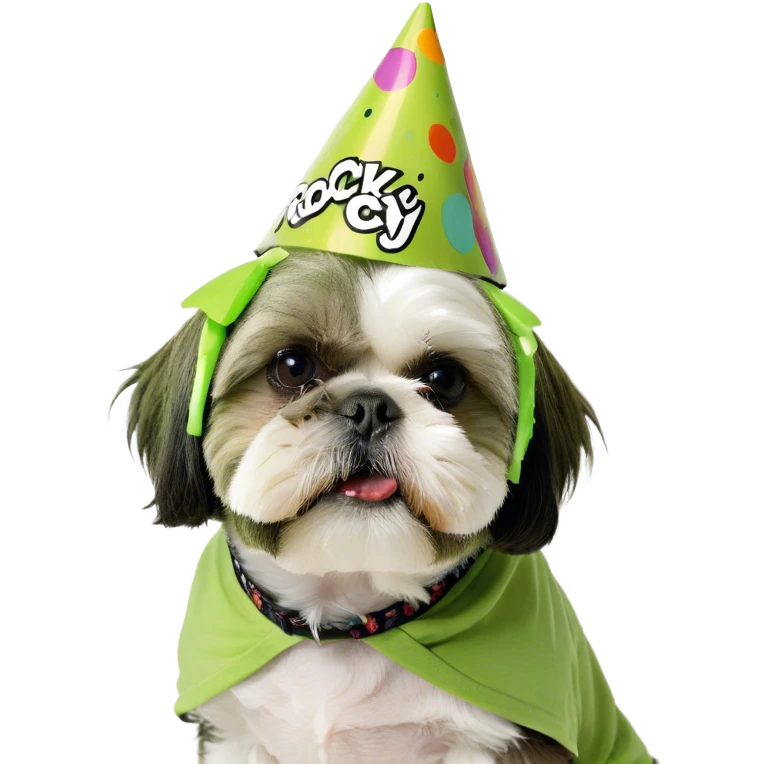 Shih Tzu wearing rocky T-shirt emoji