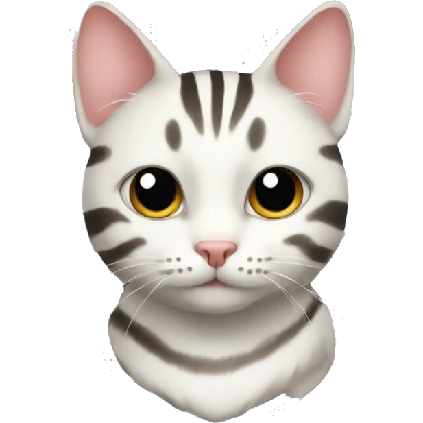 Striped cat with white nose emoji