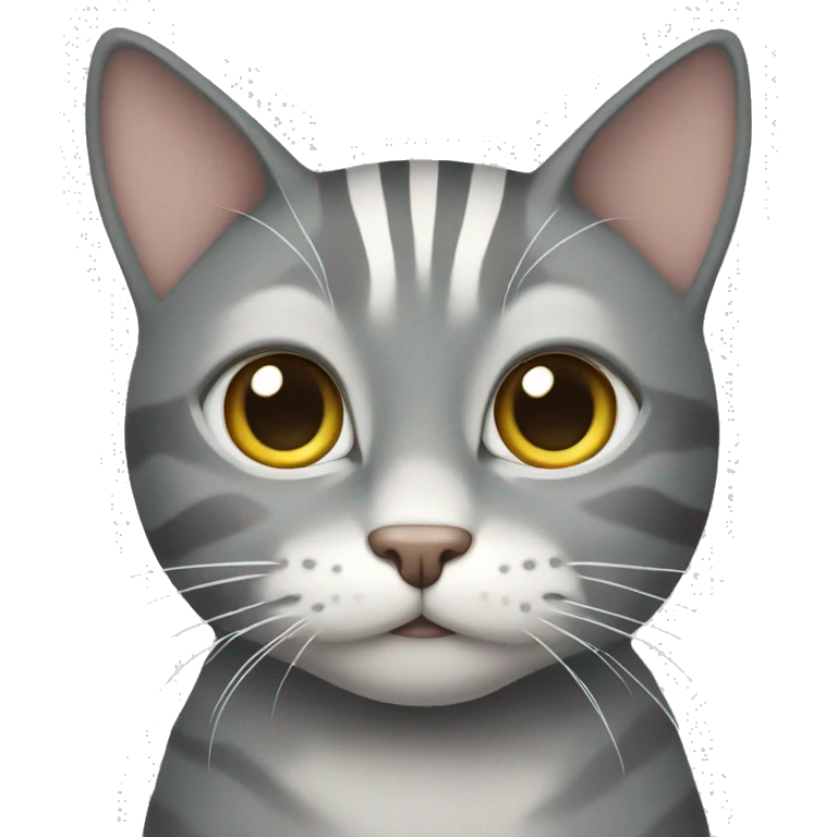 grey cat with white stripes emoji