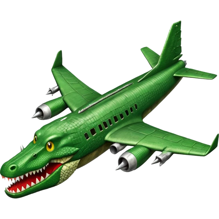 Bomber plane with crocodile emoji