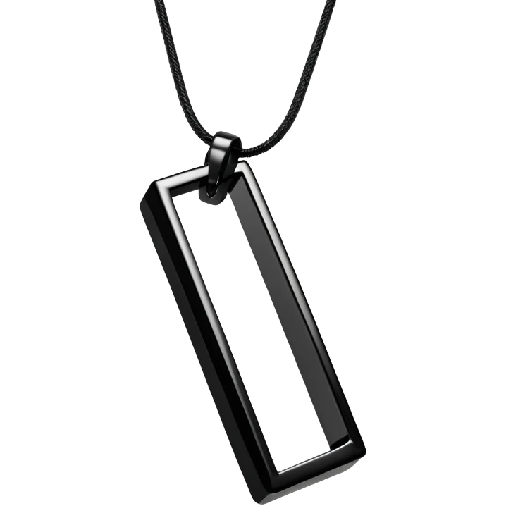 Long black vertical 3d rectangle necklace  emoji