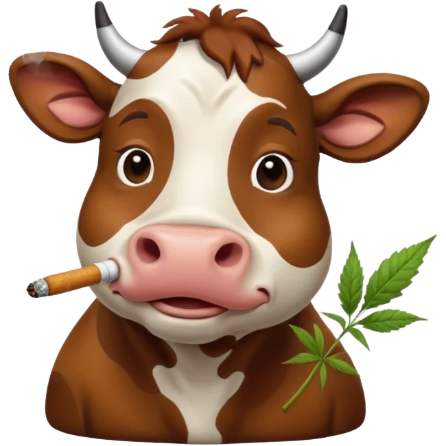 cow smoke weed emoji