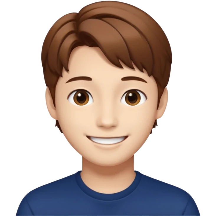 Felix from Stray Kids, K-pop idol with brown hair emoji