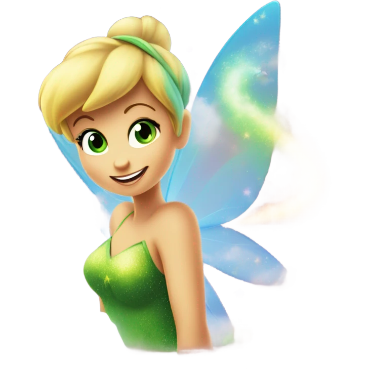 Tinker bell smoking  with rainbow pixie dust emoji