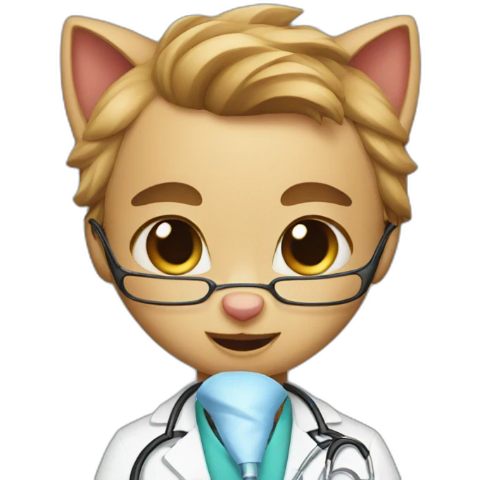 Cat doctor surprise emoji