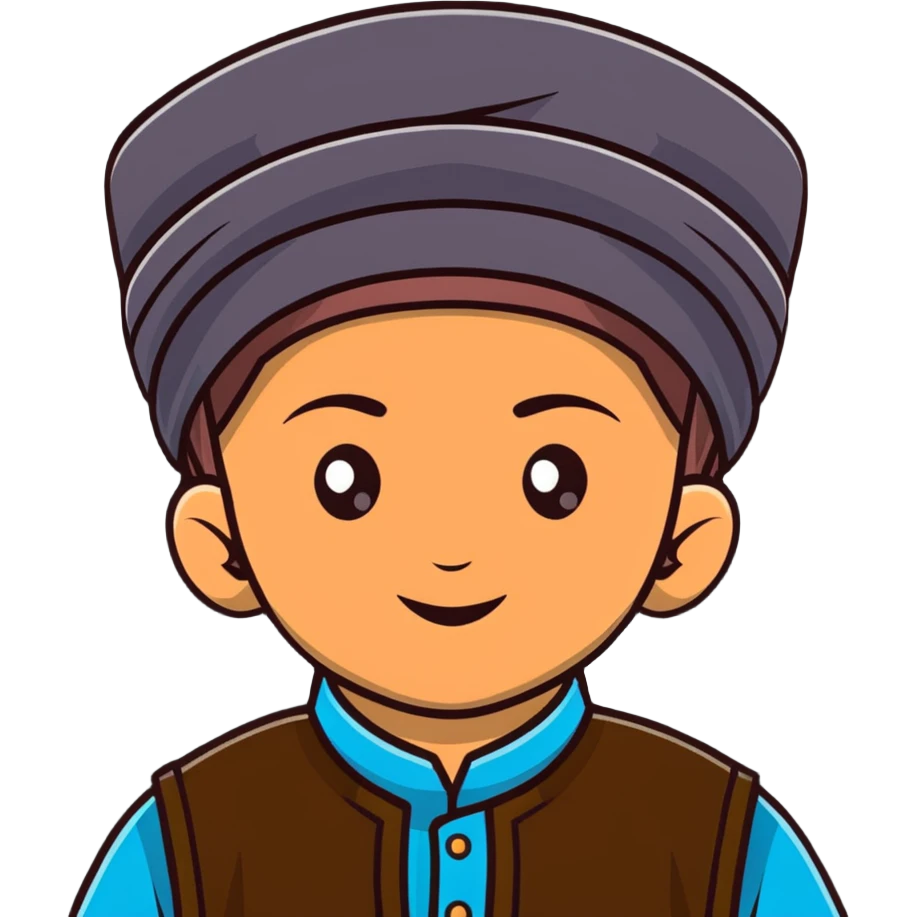 Kurdish boy with traditional hat emoji