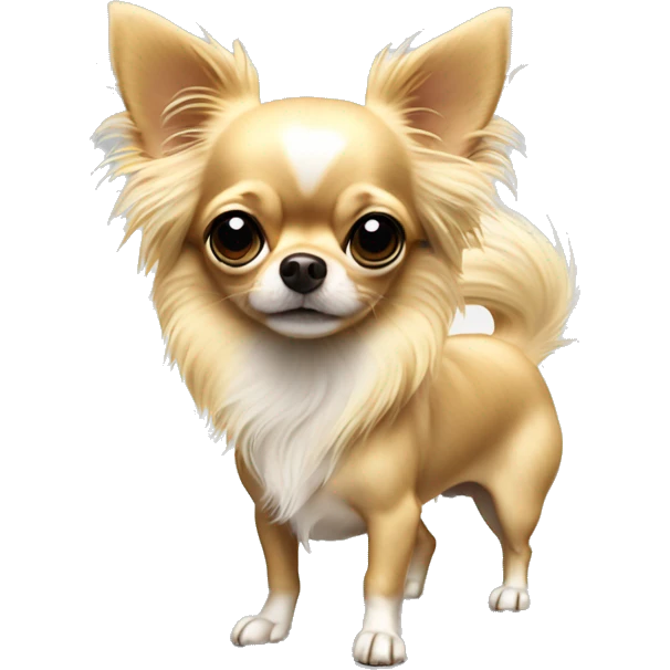 blond long haired chihuahua standing on two legs  emoji