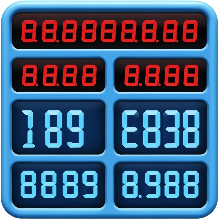 scoreboard stadium in blue (#00A3E0) and red (#F9423A) emoji