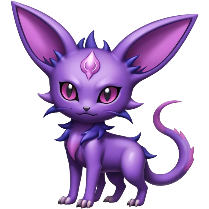 Shiny Dark Cute Edgy Cool Espeon-Haunter-Nidorino-Liepard-fusion-hybrid full body  emoji
