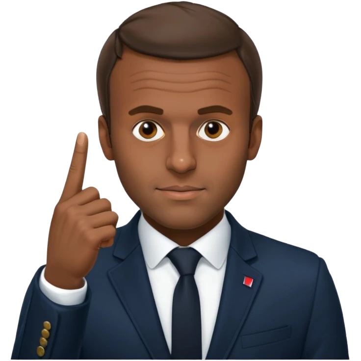 Emmanuel Macron qui fait un 🖕🏿 emoji