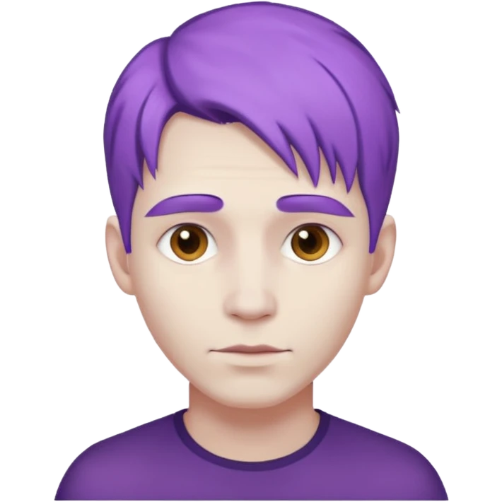 Man with purple hair and very white skin emoji