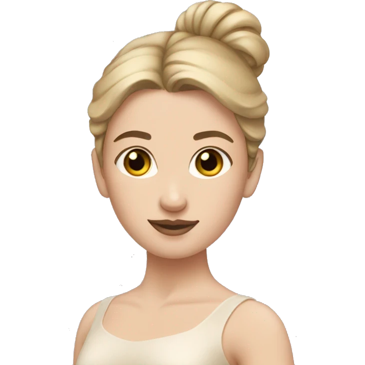 Pale ballerina with dirty blonde hair in a bun emoji