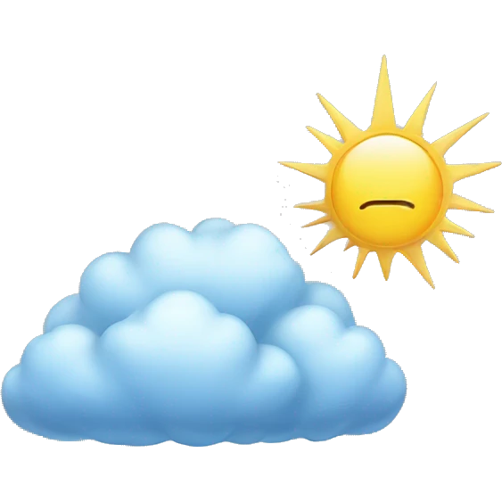 clouds with rays coming out of it  emoji