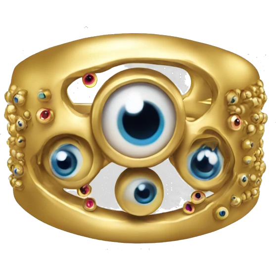 thin gold ring studded with eyeballs emoji