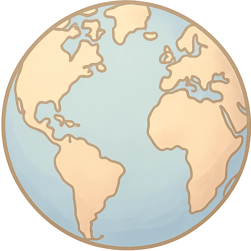 pastel toon style beige world globe with gentle colors emoji