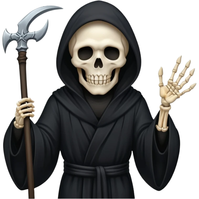 grim reaper not his face him in his black robe that cover his face  emoji