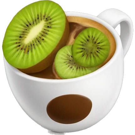 Caffè e kiwi emoji