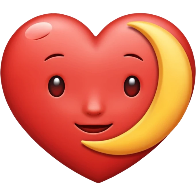 Heart and moon emoji emoji