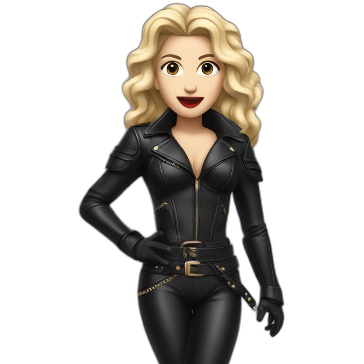 Madonna sings in leather outfit emoji