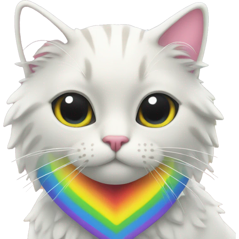 Rainbow heart cat emoji
