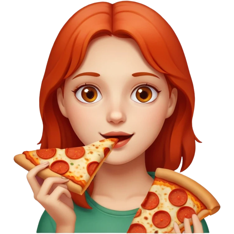 Girl eating pizza emoji