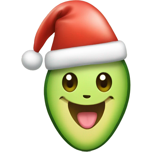 Happy avocado with santa hat emoji