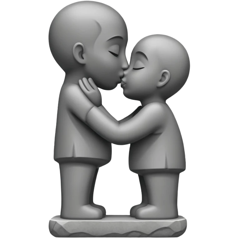 Moyai statue kissing  emoji