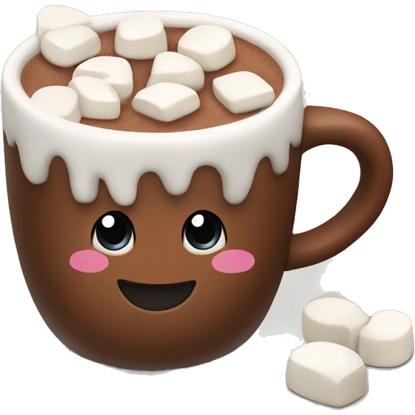 hot chocolate mug with marshmallows  emoji