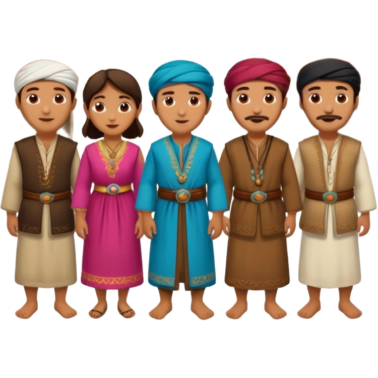 group of ancient turkish men and women emoji