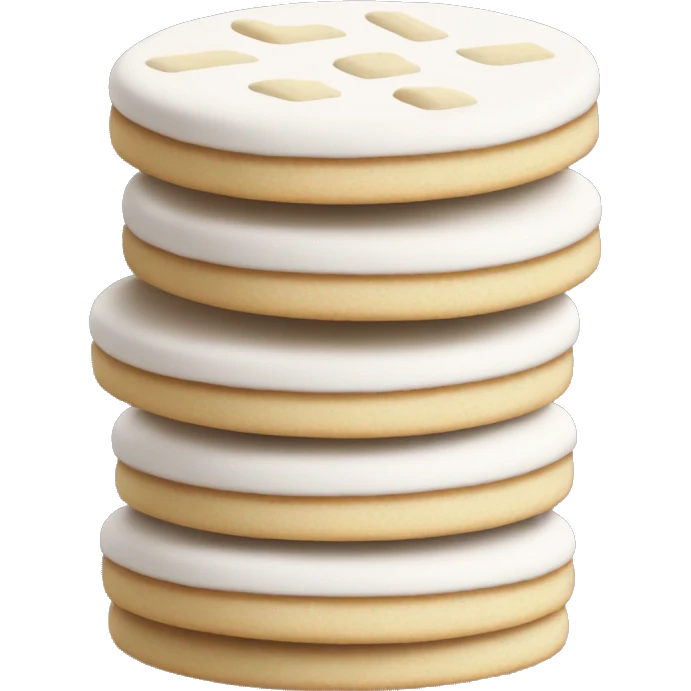 stacked white cookies emoji