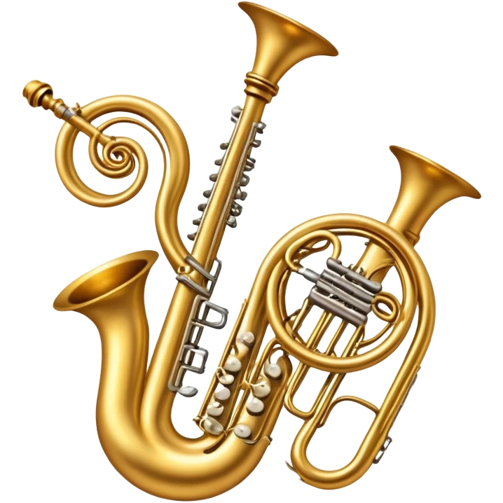magical orchestra instruments levitating amoung the stars and universe  emoji
