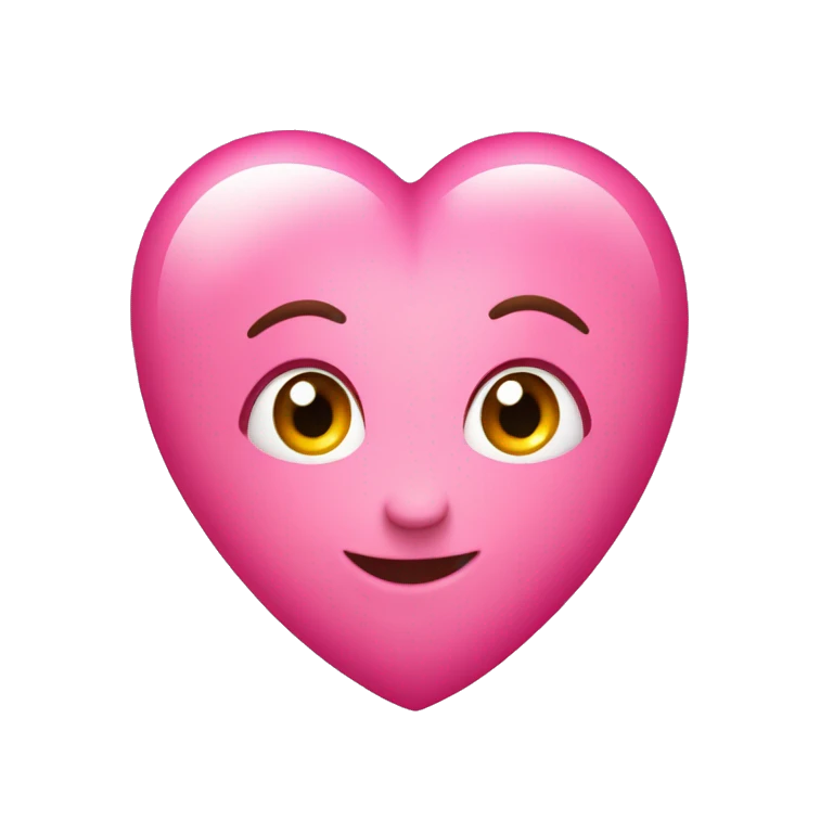 Un corazón rosado con brillos emoji