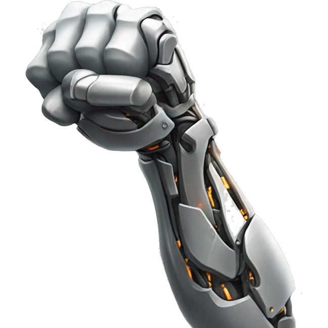 Cyborg arm only flexing bicep emoji