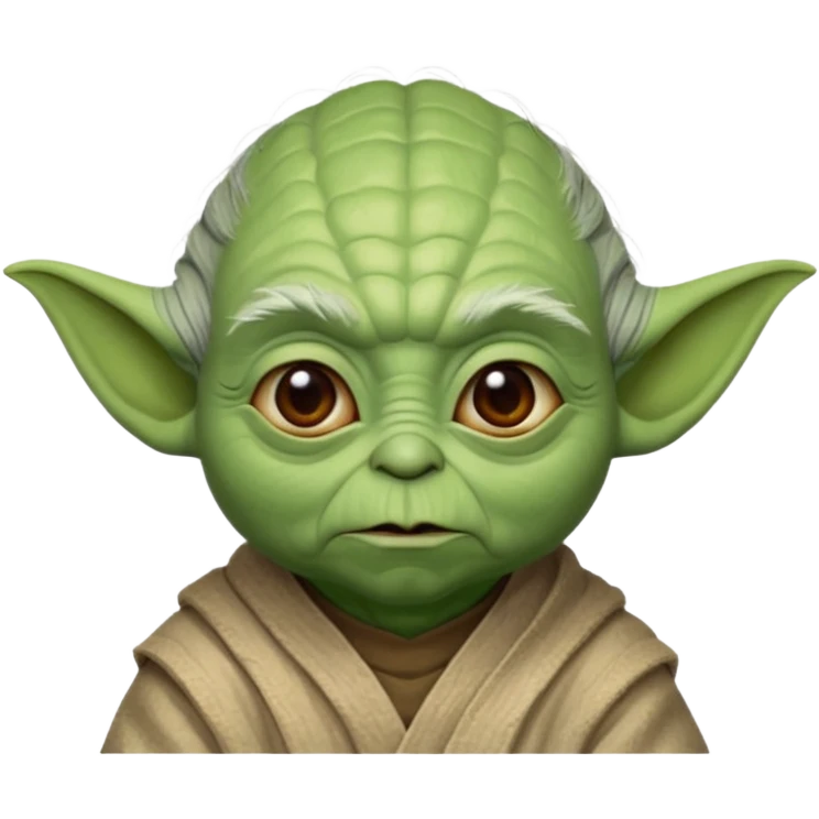 A yoda with 67 on top of it emoji