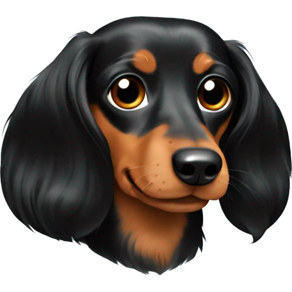 Longhair dachshund with black hair emoji