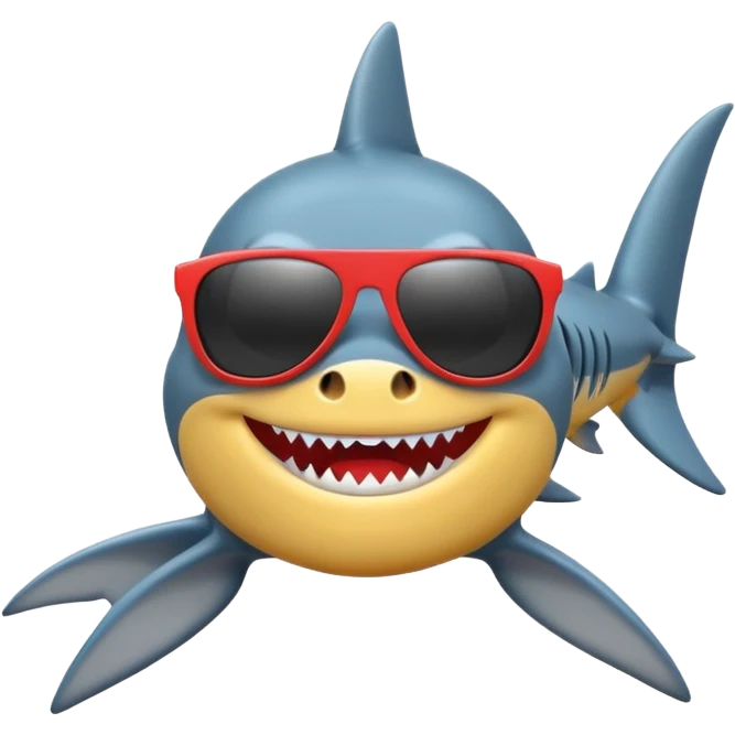 Shark with sunglasses  emoji