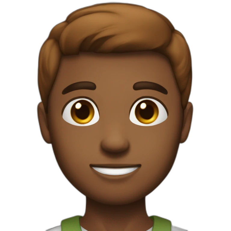 Garçon cheveux lisses marron yeux marron emoji