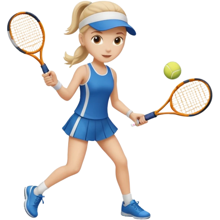 white young girl playing tennis emoji