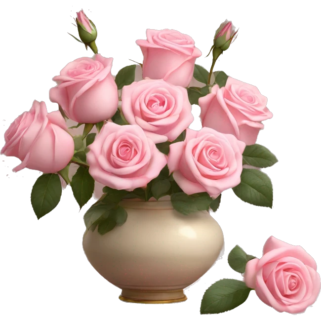 Pastell pink roses in a vintage vase emoji