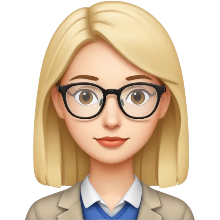 Молодая учительница в очках emoji